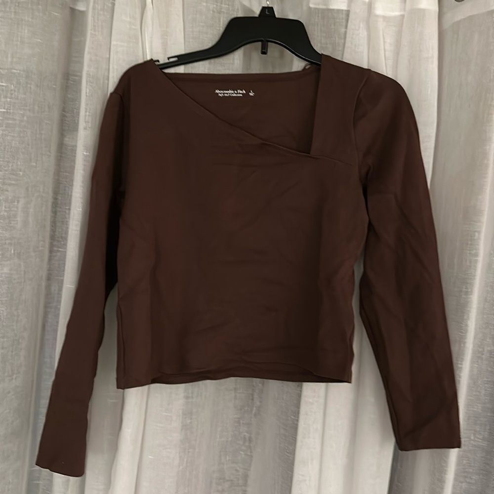 Abercrombie & Fitch Soft AF Collection Brown Asymmetrical Top